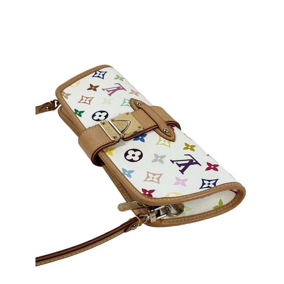 Louis Vuitton 00s Multicolor Blanc / White Monogram Shirley Pochette Clutch Bag - Picture 6 of 8